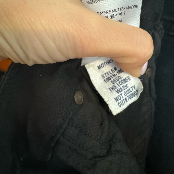 Size 24 skinny mother black stretch denim - Picture 3 of 4